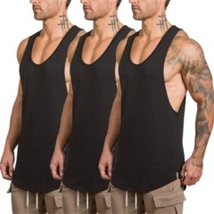 Men’s Gym Tank Top Sleeveless Muscle Shirt Workout Stringer Cut Off Bodybuilding