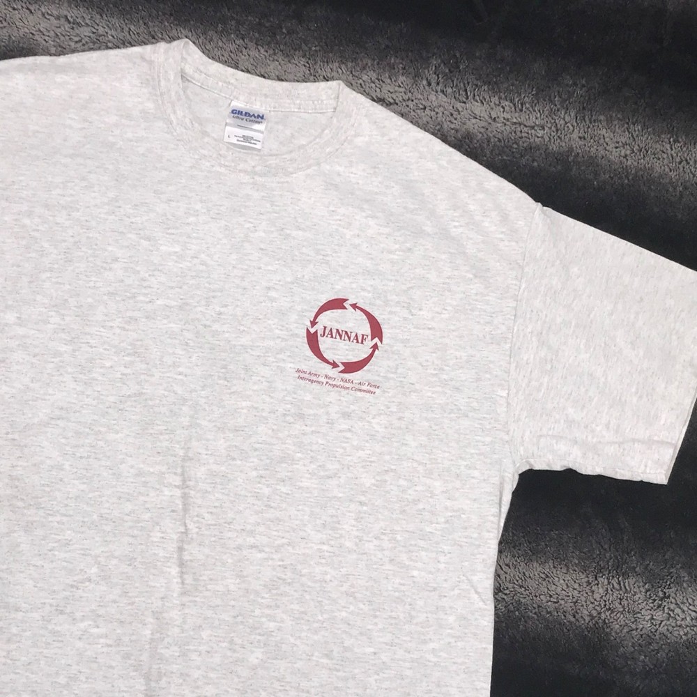 VTG Y2K J.A.N.N.A.F. “Yes its Rocket Science” Space Research (L) Gray T-Shirt