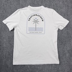 TravisMathew Graphic T-Shirt Mens XL White Palm Tree Beach Established 2007