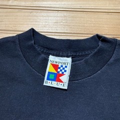 Vintage 90s Newport Blue Spellout Logo Fish Graphic T-Shirt USA Made – Medium