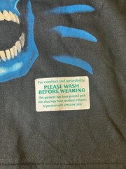 Vintage Liquid Blue Shirt Mens 3XL Black Glow In Dark Blue Skulls Graphic Tee