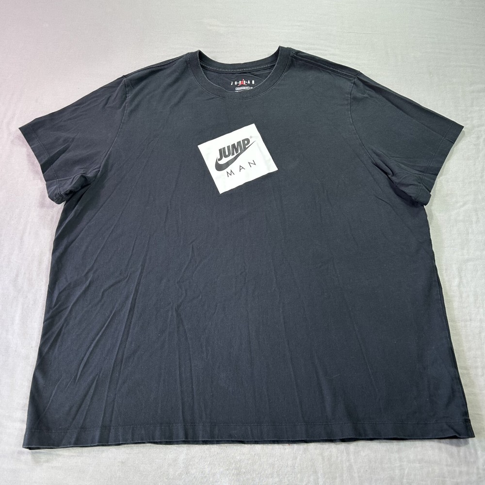 Jordan Jumpman Shirt Mens 2XL XXL Black White Box Logo Flight Retro Crew Tee