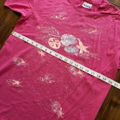 Vintage Cape May Shirt Mens Large Pink Shell Beach Graphic Hanes Tee T-Shirt USA