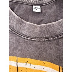 SHEIN Gray Acid Wash Graphic Tee Oversized Rose Halo Streetwear T-Shirt Large