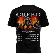 Creed Summer of ’99 Tour 2026 T-Shirt Concert Dates Back Print Rock Band Fan Tee