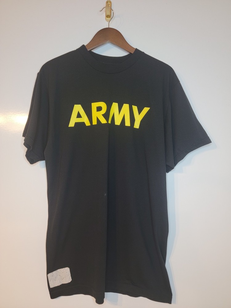 Physical Fitness Uniform T-Shirt Mens Large Black “Army” Short Sleeve Crew Neck