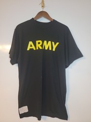 Physical Fitness Uniform T-Shirt Mens Large Black “Army” Short Sleeve Crew Neck