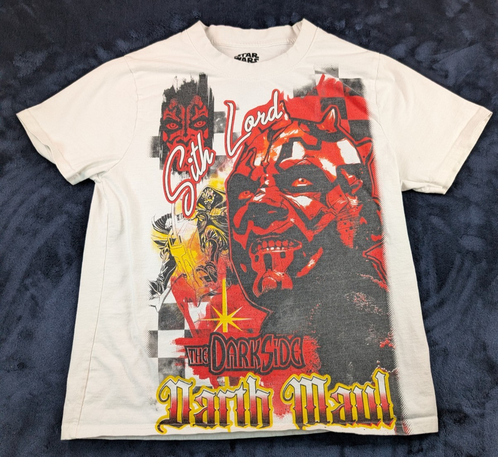 Star Wars C Life Group Sith Lord Darth Maul T-Shirt AOP Logo White Men’s Large