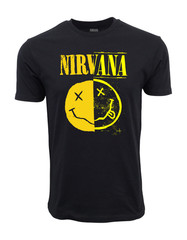 NIRVANA FAUX SMILE SPLIT T SHIRT
