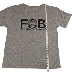 Vintage 1992 FOB Hong Kong Graphic T-Shirt XL Heather Gray January 18th Tee