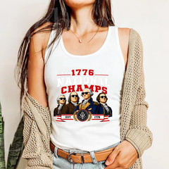 1776 National Champs Presidents USA American 4th of July Tank Top