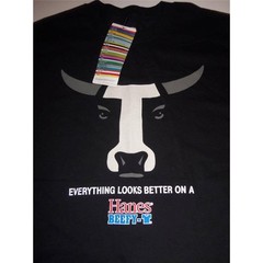 Hanes Beefy-T 5190 Shirt Everything Looks Better On A XL 46 48 NWT -021592