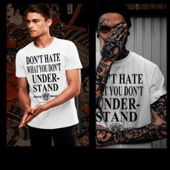 Gangster T-shirt, Mobster Hustle Dope Urban Hip Hop Thug don’t hate Quote tee