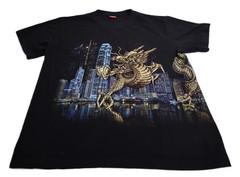 Discover Hong Kong Dragon Cityscape Graphic T-Shirt Men’s XL Black T0309
