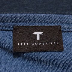 Left Coast Tee NWOT Reversible Long Sleeve Henley T-Shirt Size L in Blue Cotton