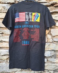 Vtg 1989 Rolling Stones Concert T Shirt M Steel Wheels Black Single Stitch EUC