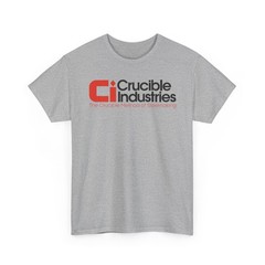 Crucible Industries Steelmaking Logo Graphic T-Shirt Rare Defunct Brand Tee