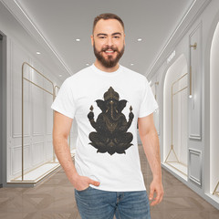 Ornate Ganesha Gold Black Hindu Elephant God Graphic T-Shirt