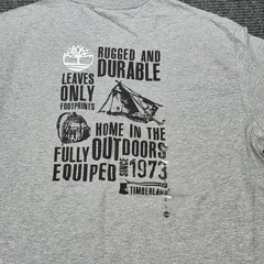 Timberland 100% Cotton Graphic T-Shirt Men’s Size L Gray Rugged and Durable NWT