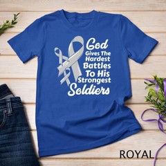Brain Cancer Awareness Ribbon Fight Chemo Faith Soldiers God Unisex T-shirt
