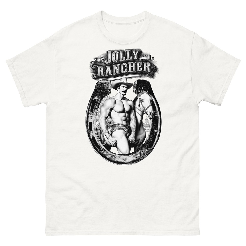 Jolly Rancher Cowboy Shirt Tom of Finland Gay Western Graphic Tee Vintage Style