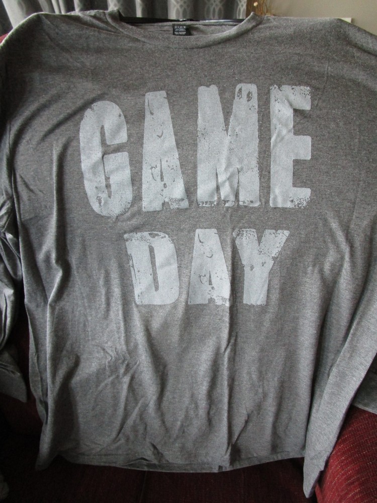 Game Day Team Sports Long Sleeve T shirt 2 XL unisex Heather Gray Super Soft