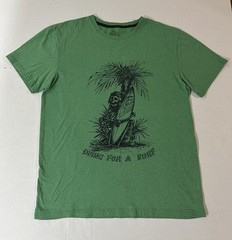 Quiksilver Men’s Dying For A Surf Skeleton Graphic T-Shirt Green – Medium