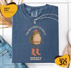 Funny Frog Cowboy Shirt The Only Squat I’m Doin Is Diddly Western Graphic Tee