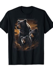 Three Black Bear Animal graphic Men’s T-shirts -100% cotton -220g
