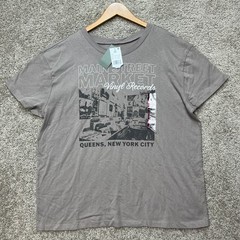 Main Street Market Vinyl Records NYC Doe T-Shirt Mens XXL Taupe Graphic NEW