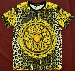 Versace Medusa Leopard Baroque Print T-Shirt Black Gold Style Tee Size 3XL