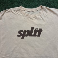 Vintage Y2K Split T Shirt Sz Large Tan Surf Skate