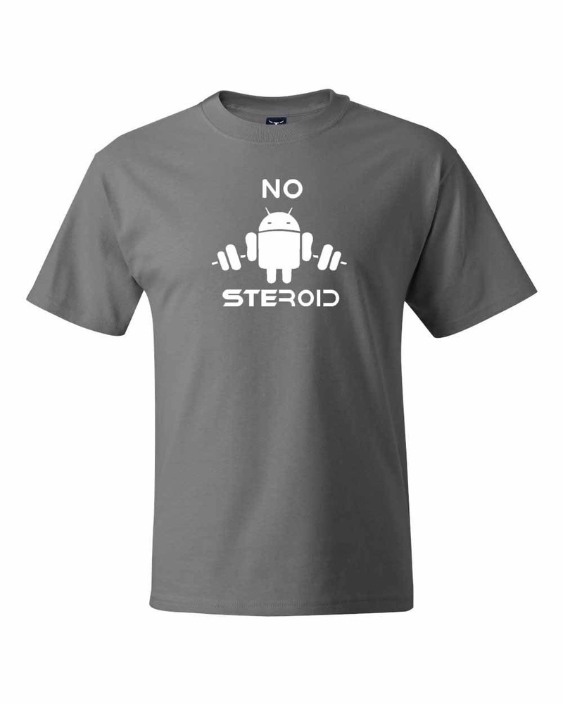 No Steroid Android Logo Trainer T-shirts S-5XL
