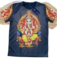 Lord Ganesh Shri Ganesha Hindu Chakra Men Women Unisex T-shirt M/L polyester