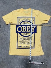 Vintage Obey Tshirt Yellow Super Soft Light Material Activism Street Art Graf