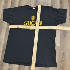 VTG 80s Gucci Bootleg Puff Print Black T Shirt XL Made in USA
