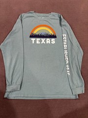 Home Free T Shirt Mens Large Teal Texas Established 1845 Sunset Graphic Cotton
