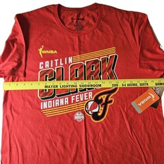 WNBA x Stitches Caitlin Clark Indiana Fever T Shirt Large Red 2025 Cotton NWT
