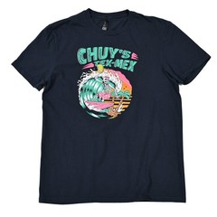 Chuy’s Tex-Mex Surfing Skeleton T Shirt Men’s Medium Graphic Tee Taco Retro
