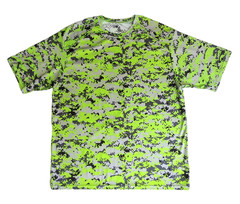 Badger Sport T Shirt Mens 2XL Green Digital Camo Short Sleeve Crew Neck