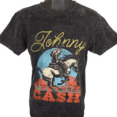 Johnny Cash T Shirt Mens Size Small Gray Stonewash Cowboy Country Music