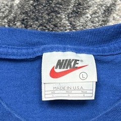 Vintage Nike Shirt Mens Large 90s Blue Tonal Swoosh USA Made Essential Check