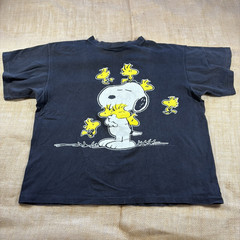 Vintage Snoopy & Woodstock Single Stitch Black T-Shirt Size Medium Made in USA
