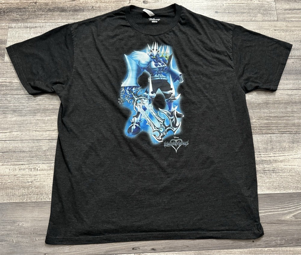 Disney Kingdom Hearts Game No Heart Shirt Mens 2XL Gray Square Enix Short Sleeve