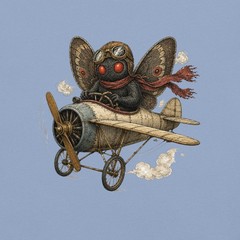 Mothman Pilot Comfort T-Shirt Cryptid Flying Vintage Airplane Cotton Tee S-4XL