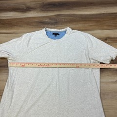 Tahari Pocket T-Shirt Mens XL Minimalist Cotton Blend Regular Fit Heather beige