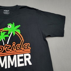 Florida Summer Suna Shirt Mens M Short Sleeve Palm Trees Stars Pullover Black