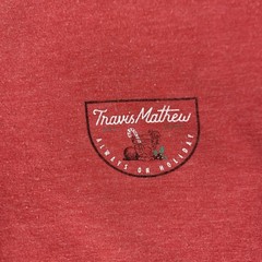 TravisMathew Shirt Mens Medium Red Always On Holiday Golf Christmas Graphic