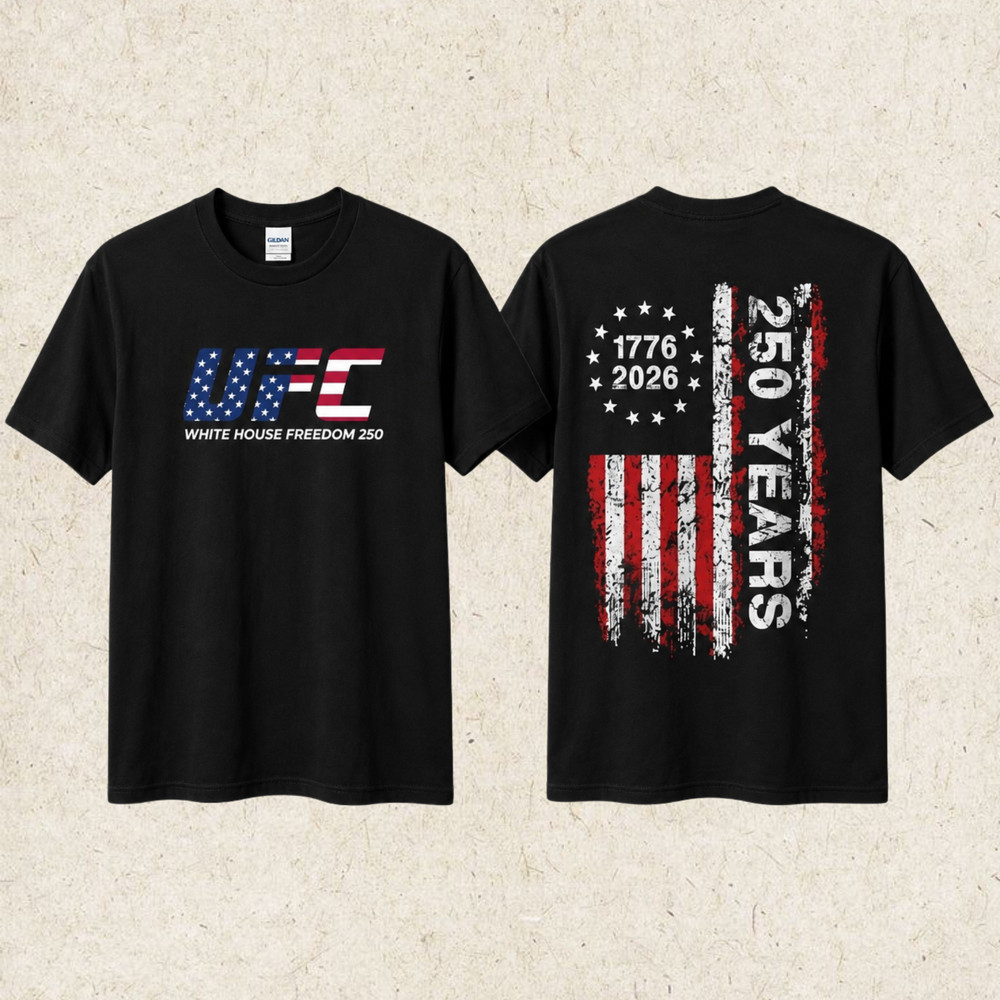 UFC Freedom 250 T-Shirt USA Made 1776 2026 4th Of July Patriotic Men Women