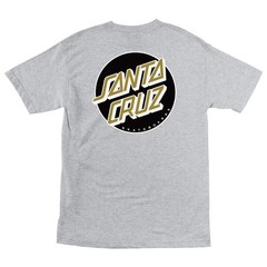 Santa Cruz OTHER DOT Skateboard T Shirt HEATHER GREY w/BLACK/GOLD Dot